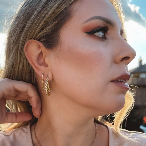 Paris 18k Gold Filled Twisted Tube Hoop Earrings