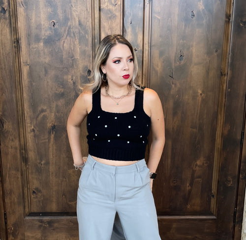 PolKa Dots Knit Crop Top