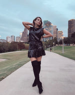 Shine in Black Sequin Set