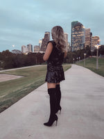 Shine in Black Sequin Set